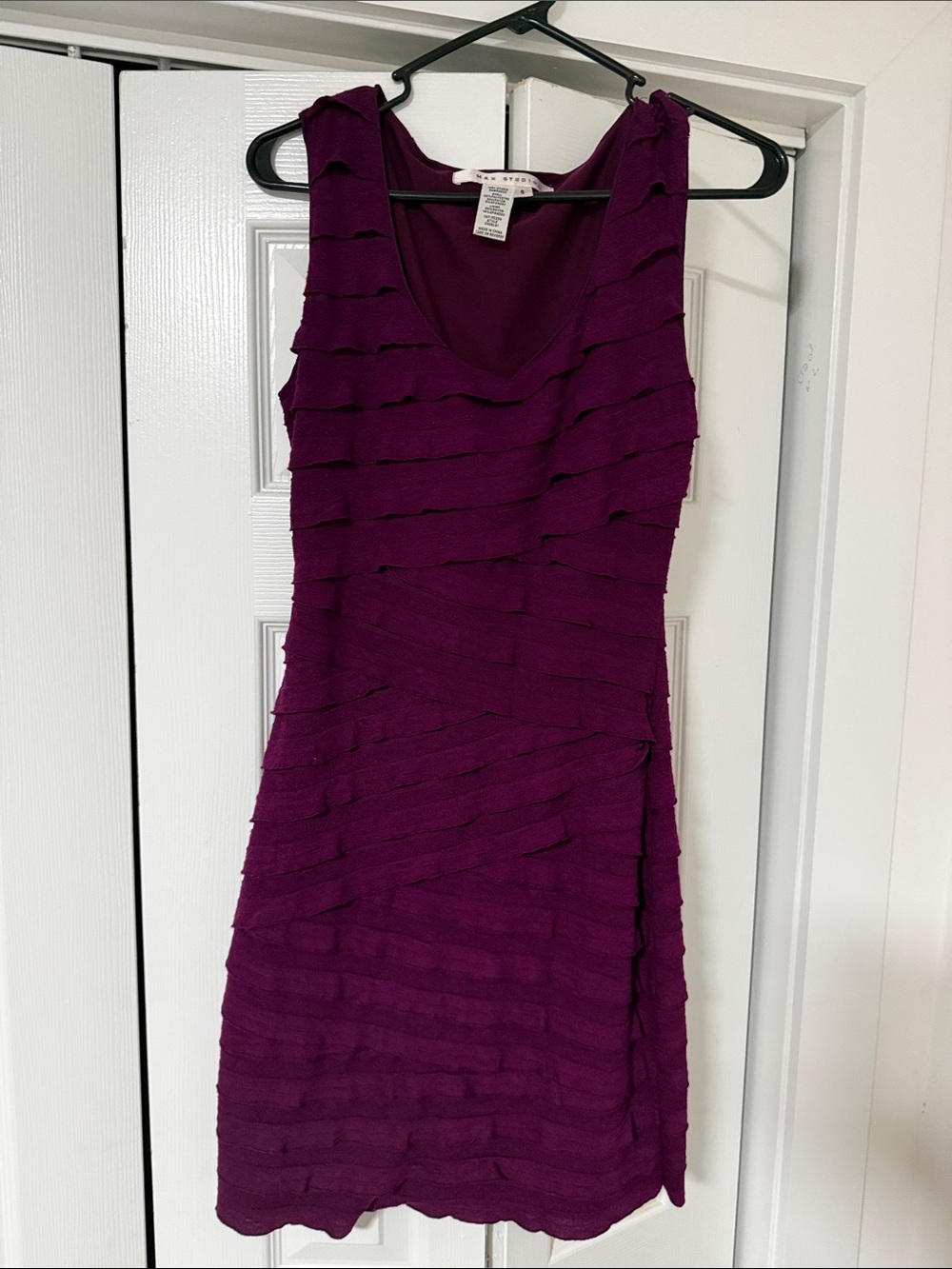 Max Studio Plum Tiered Mini Dress